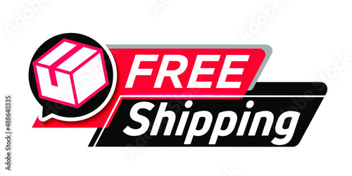 Free shipping. Cardboard box icon. Delivery for online order in online store with e-commerce text icon with free shipping service logo
