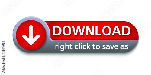 DOWNLOAD button on a white background. Vector illustration of a button with an arrow down icon.