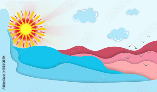 beautiful picture of the sky with the sun and clouds