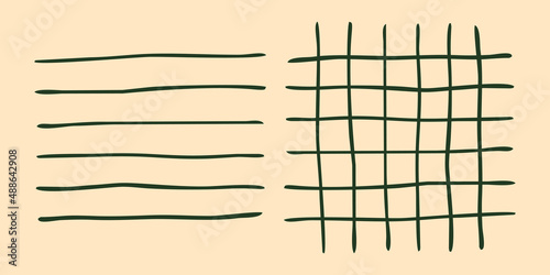 pattern of hand-drawn lines. Set of lines drawn by hand. brush strokes. parallel and perpendicular lines