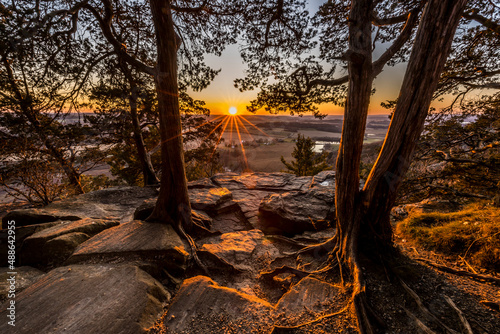 Canvas Print Gibraltar Rock Sunset