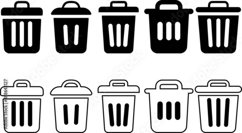 trash can icon set. trash can icon design. trash dustbin sign icon. recycle icons set. trash dustbin sign