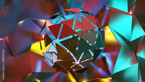 Geometrische Formen in bunten Farben , 3D Visualisierung von Phantasie