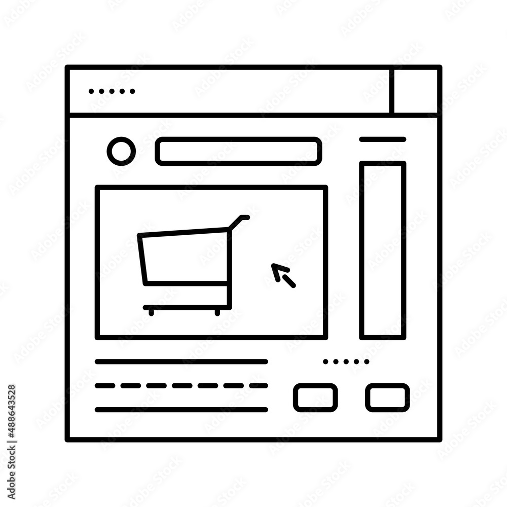 online order line icon vector illustration online order line icon vector illustration