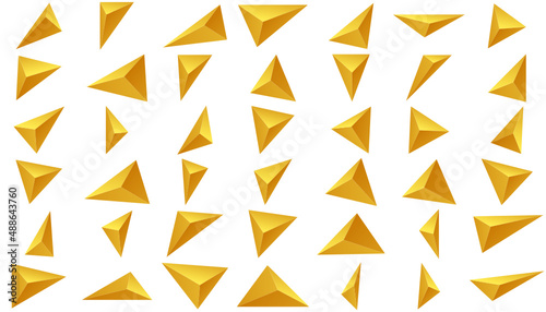 Gold gradient 3d stones on the white background. Vector illustration.