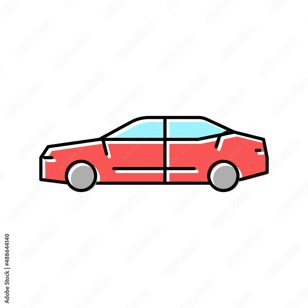 sedan car color icon vector illustration