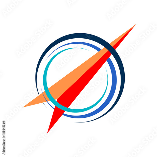 Compass arrow logo template illustration design. Vector illustration. navigational compass line art icon for apps and website