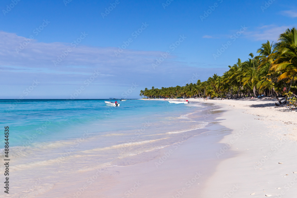 White beach of Saona island. Dominican Republic