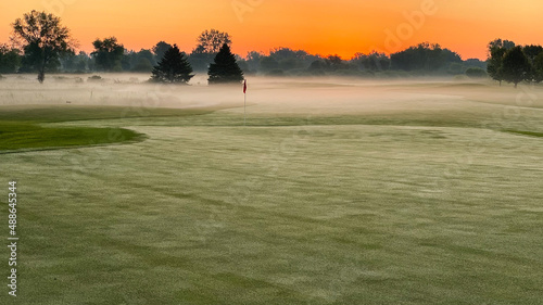 Golf Course fog at Sunrise