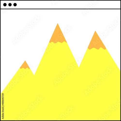 mountains on the site in yellow colors