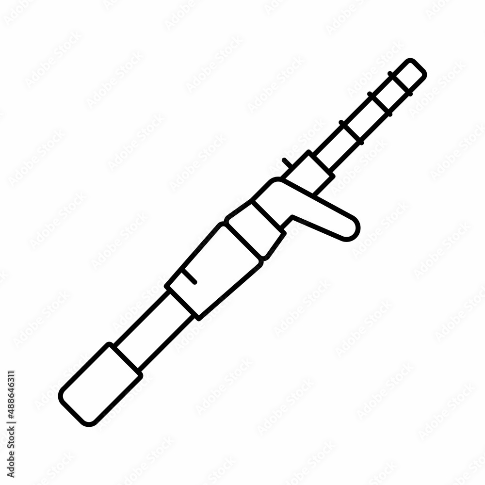 casting rods line icon vector illustration casting rods line icon vector illustration
