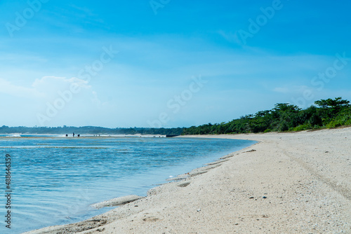 beautiful beach view on a sunny day, in Sukabumi Indonesia