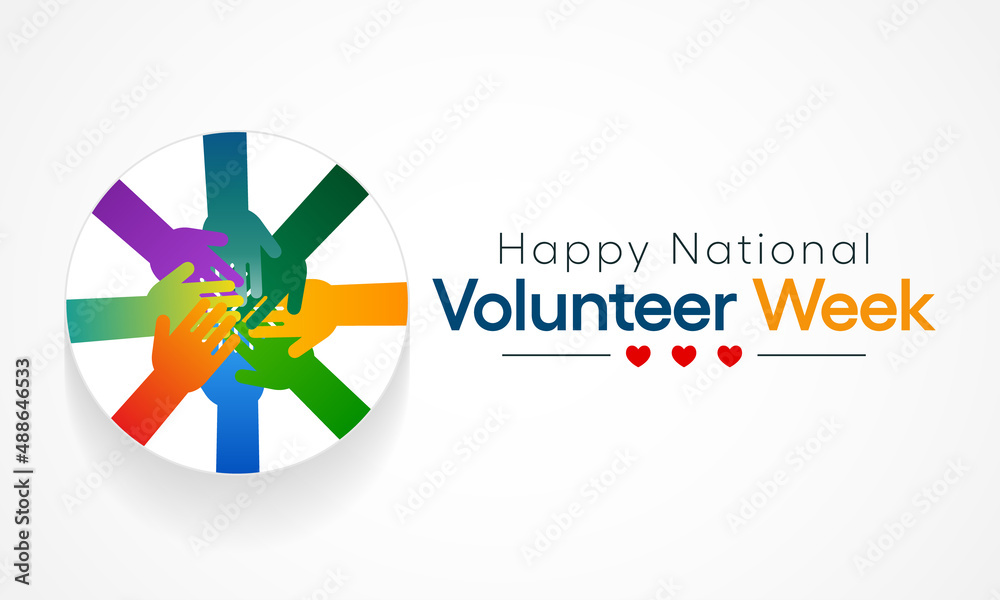 National Volunteer week is observed every year in April, to honoring all of the volunteers in our communities as well as encouraging volunteerism throughout the week. Vector illustration National Volunteer week is observed every year in April, to honoring all of the volunteers in our communities as well as encouraging volunteerism throughout the week. Vector illustration
