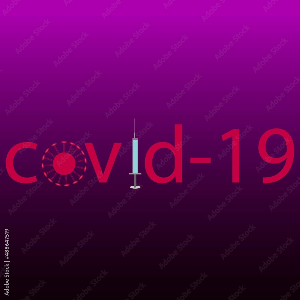 creative inscription covid on purple background