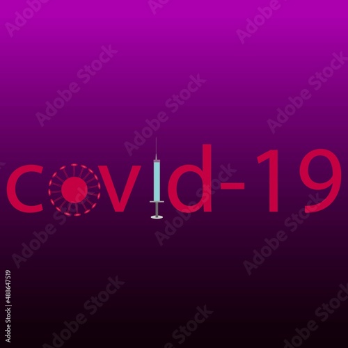 creative inscription covid on purple background
