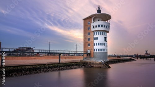 Lighthouse on the Elbe. Old love Cuxhaven. photo