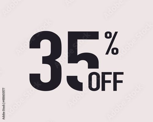 Discount Label up to 35% off. Sale and Discount Price Sign or Icon. Sales Design Template. Shopping and Low Price Symbol. Vector Template Design Illustration