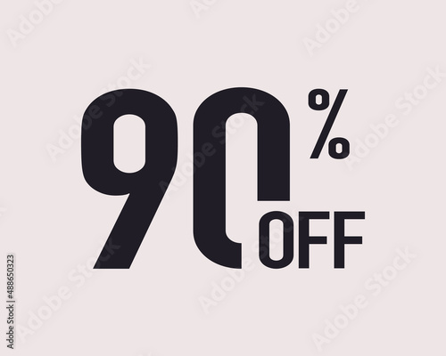 Discount Label up to 90% off. Sale and Discount Price Sign or Icon. Sales Design Template. Shopping and Low Price Symbol. Vector Template Design Illustration
