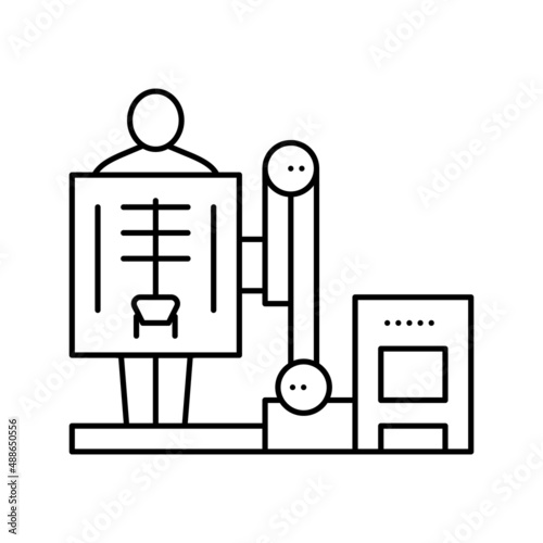 fluoroscopy radiology line icon vector illustration flat