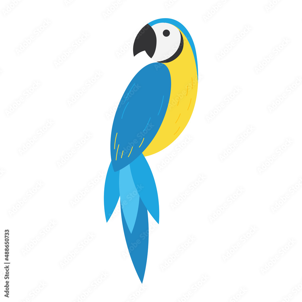 Fototapeta premium Isolated colored cute parrot tropical bird Vector