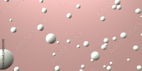 3D render design of flying scattered spheres