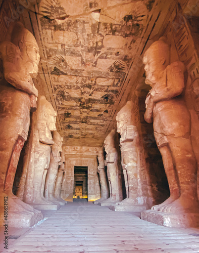 Abu Simbel, a rock in Nubia, two ancient Egyptian temples, the time of Ramses II