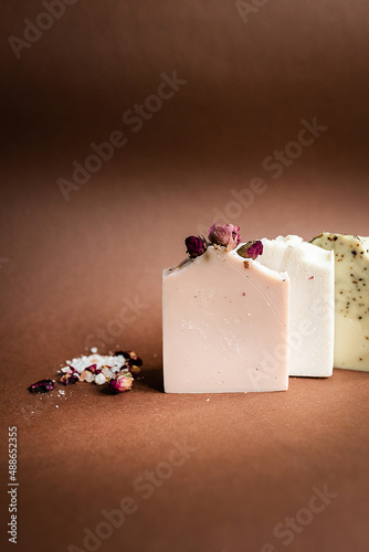 Natural handmade soap with a floral scent and beautiful decor