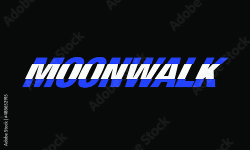 Photo Moonwalk shop monogram. Moonwalk typography logo.