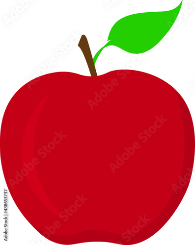 red apple with leaf isolated vector 