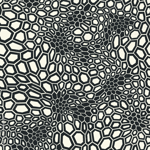 Hexagonal scales camouflage geometric seamless pattern texture. Abstract military flat camo endless print. Vector background.