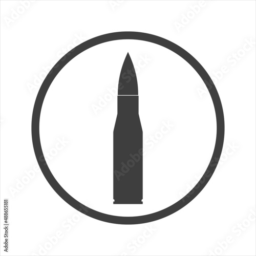 bullet icon. Weapon ammo sign. vector illustration.
