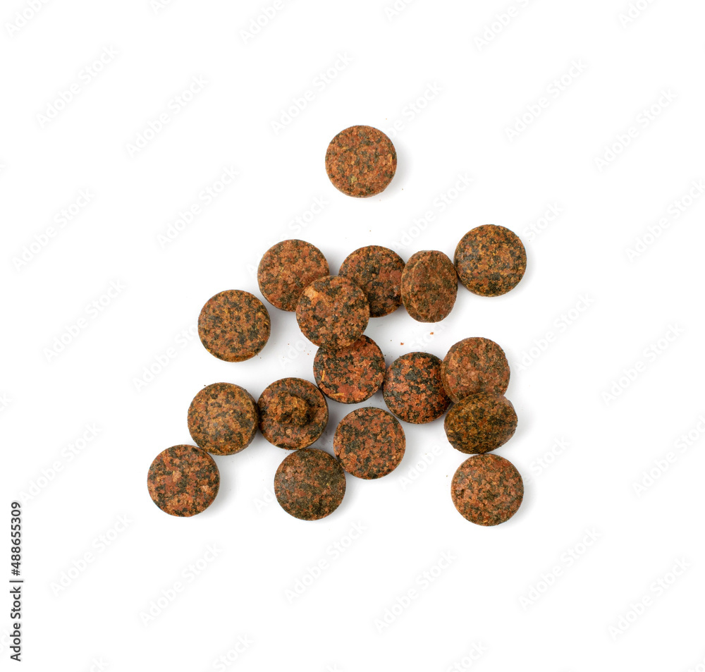 Pressed Brown Pills Isolated Pressed Brown Pills Isolated