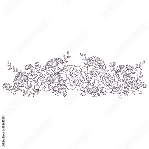 Isolated outline of a floral bouquet Vector