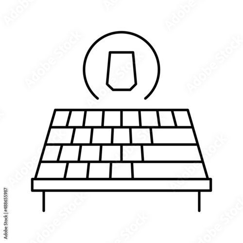 asphalt shingles roof line icon vector illustration
