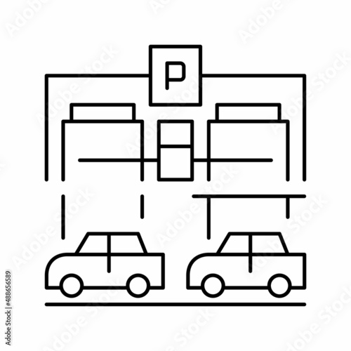 equipment parking line icon vector illustration