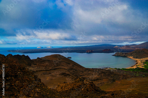 The volcanic landscape of Bartolom   island in the Galapagos Archipelago