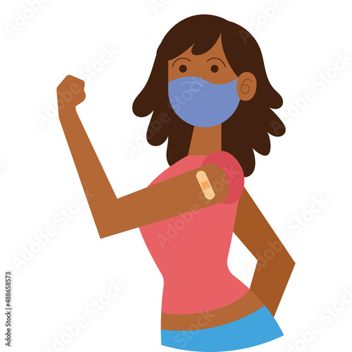 Isolated female patient with applied vaccine Vector