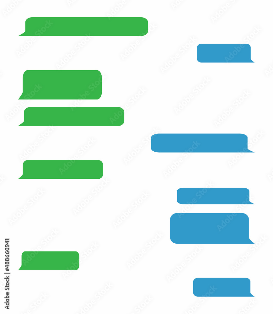 Message bubbles design template for messenger chat or website. Modern vector illustration Message bubbles design template for messenger chat or website. Modern vector illustration
