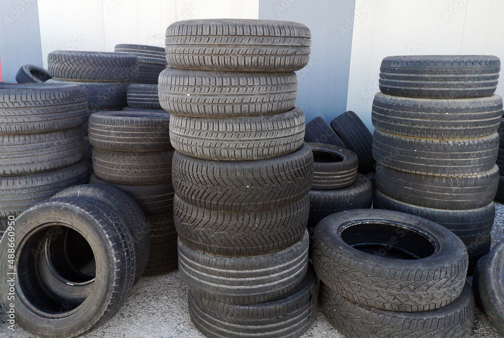 Used car tires pile Used car tires pile