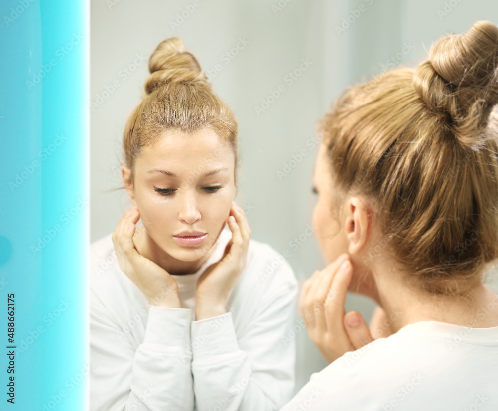 Magic anti-aging cream.Applying the cream. Magic anti-aging cream.Applying the cream.