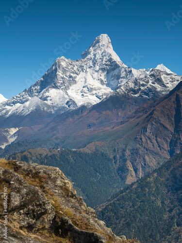 view to mount Ama-Dablam in vertical frame