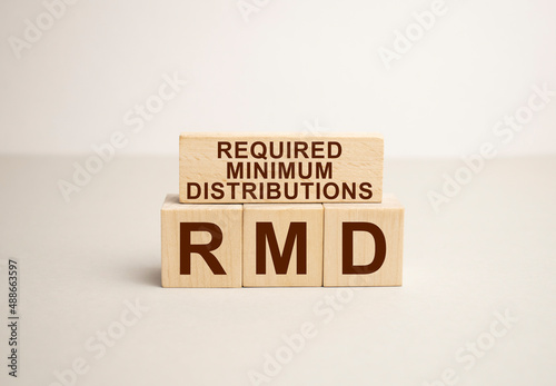 Word rmd written in wooden blocks. Business concept photo