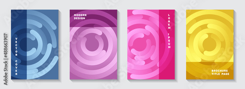 Corporate catalog title pages templates. Modern presentation circles goemetry vector backdrops. Aim