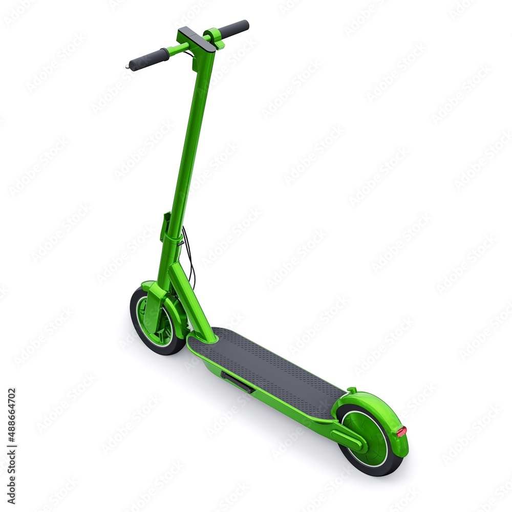 electric folding scooter for leisure and city trips 3D illustration electric folding scooter for leisure and city trips 3D illustration