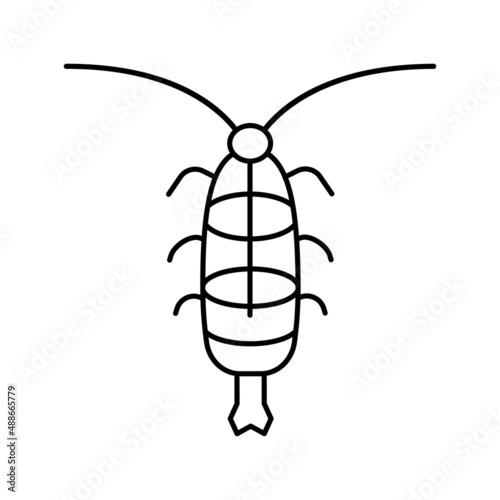 zooplankton ocean line icon vector illustration