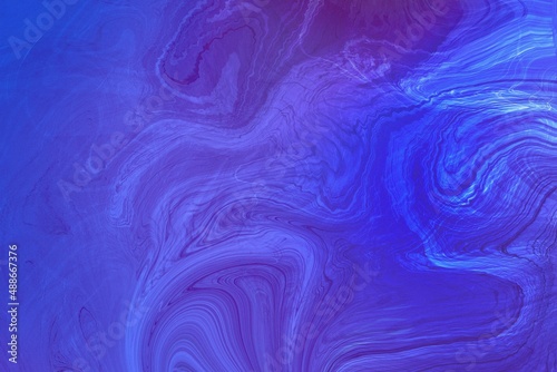 abstract blue and purple background with liquid paint, trendy very peri wallpaper in fluid art technique, colorful dark blue handcrafted artwork for wall decoration, interior poster, cover template 