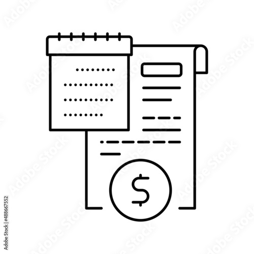 compensation law dictionary line icon vector illustration