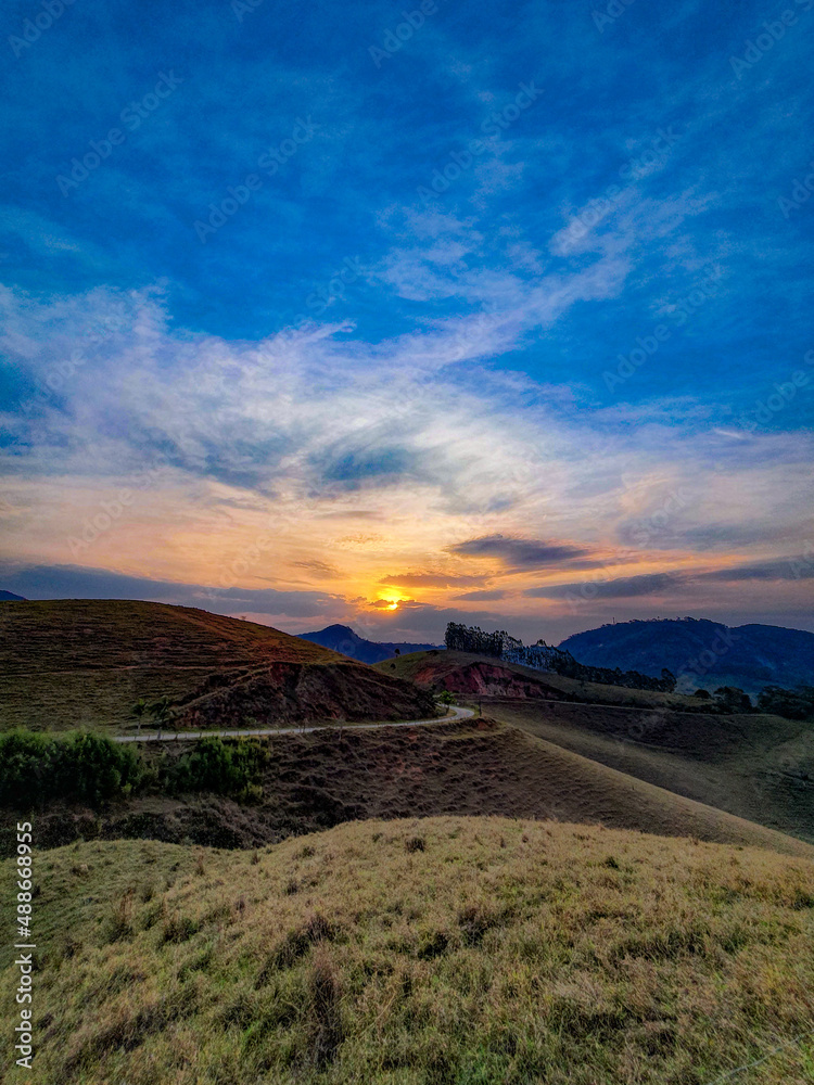Obraz premium sunset over the river