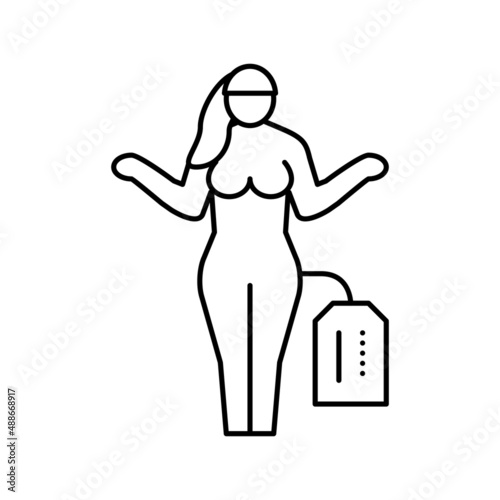 doll sex toy line icon vector illustration