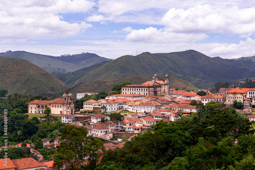 View on the ancient city center of Ouro Preto Brazil